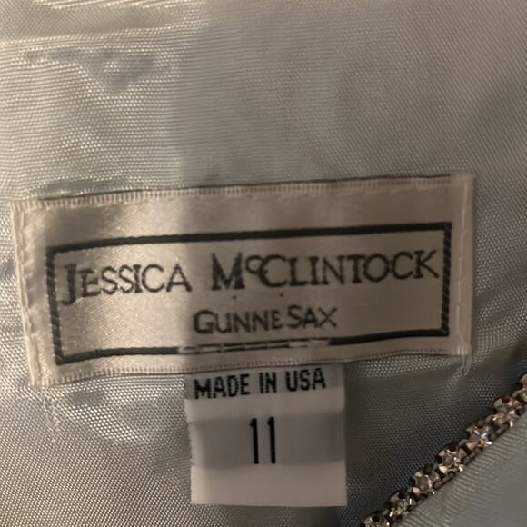 Vtg Jessica McClintock Gunne Sax Regency Quilted Rhinestone Fairy Maxi Dress M - Picture 11 of 11